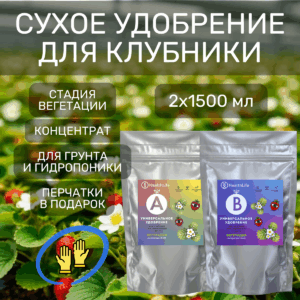 Сухое удобрение для клубники Вегетация A+B 2x1500 мл